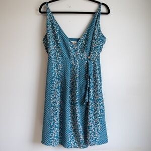 Listicle teal wrap dress-M